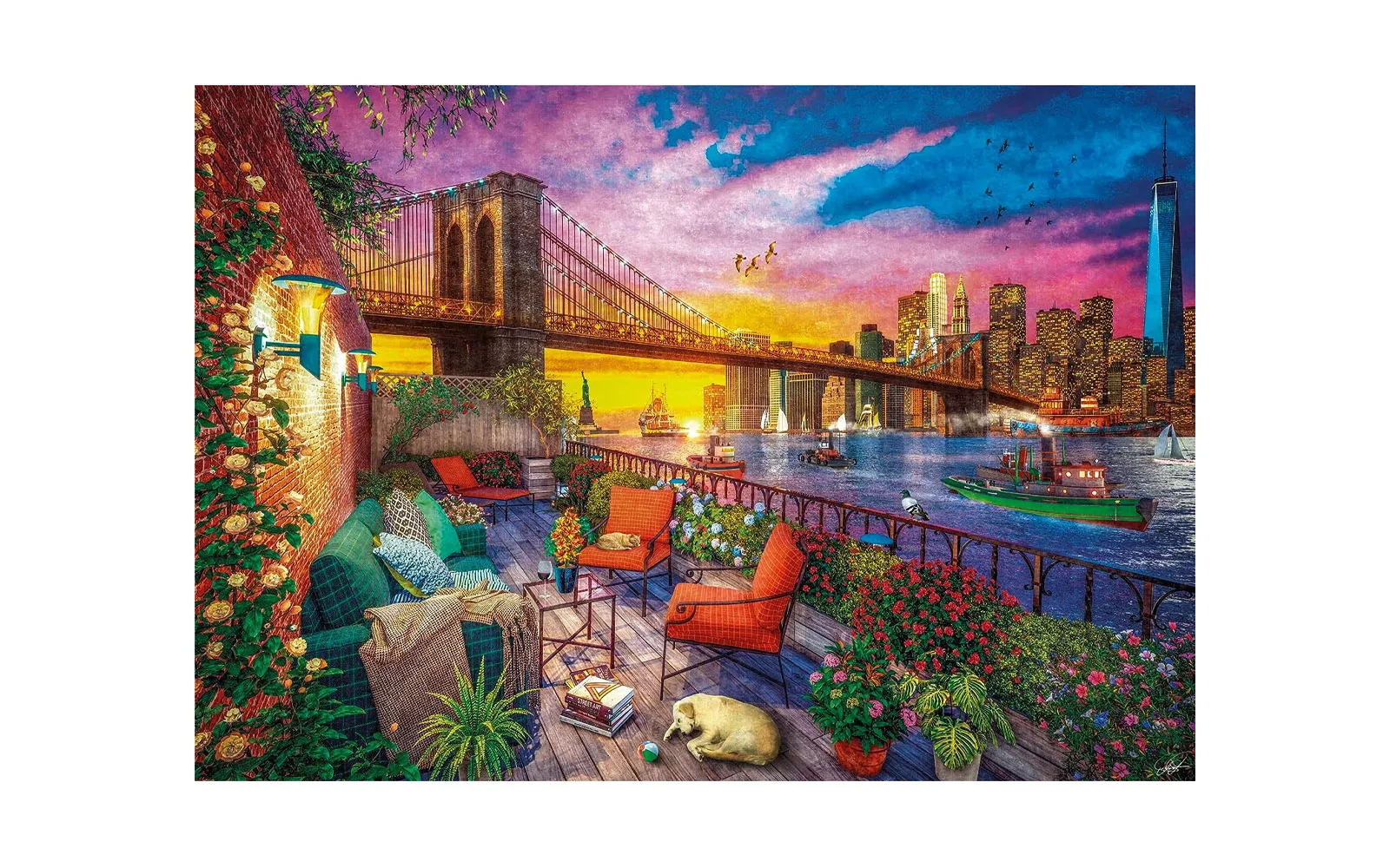 Sunset on Manhattan's balcony - Clementoni jigsaw puzzle, 3000 pieces Sunset on Manhattan's balcony - Clementoni jigsaw puzzle, 3000 pieces