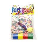 Carnival toys confetti + ribbons + whistle