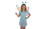Carnival toys colorful butterfly wings + ring + stick-2