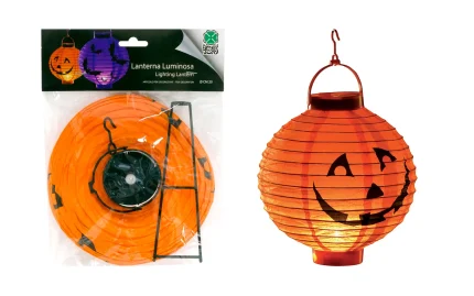 Paper lantern - pumpkin shaped lantern, 20 cm, Carnival Toys-1