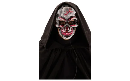 Grey skull mask with glowing effects, Carnival Toys-1