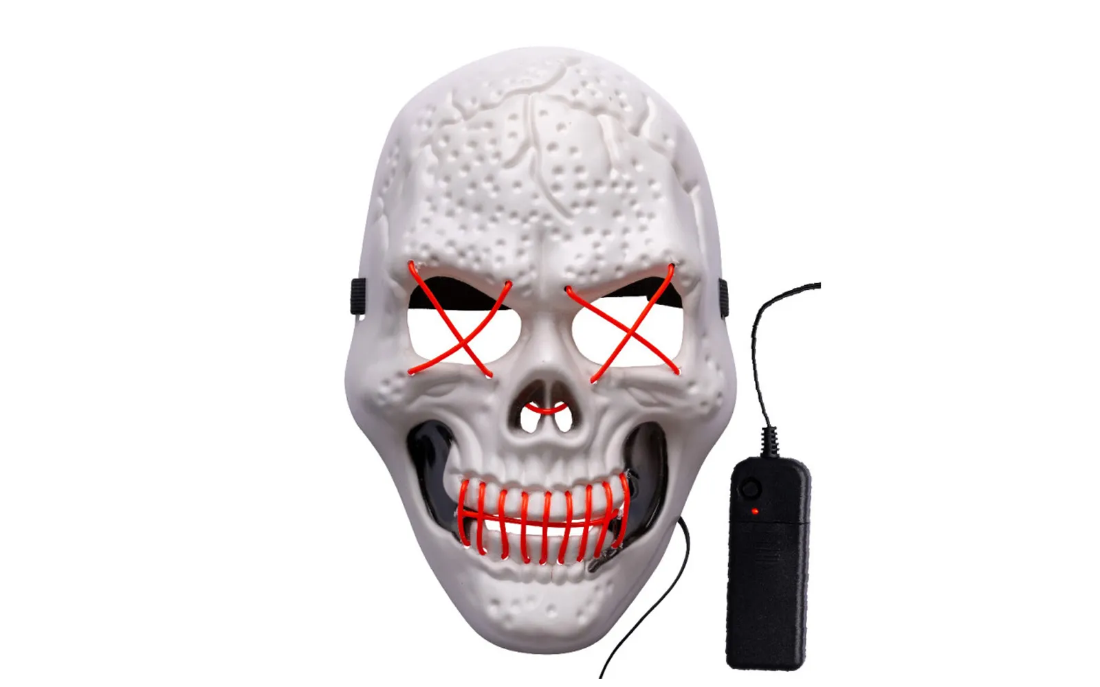 White skull mask with glowing effects, Carnival Toys White skull mask with glowing effects, Carnival Toys