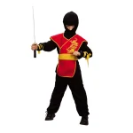 Children's carnival costume Ninja-red color with a gold belt