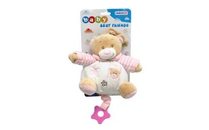 Pull-along plush teddy bear, 18 cm, Unikatoy