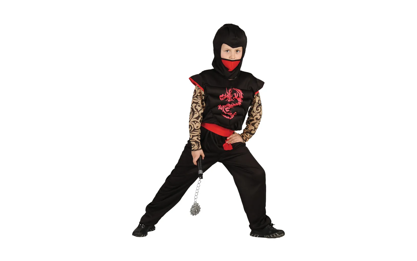 Children's carnival costume Ninja Dragon with belt, red color Children's carnival costume Ninja Dragon with belt, red color