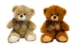 Plush sitting teddy bear with bow, 25 cm-2