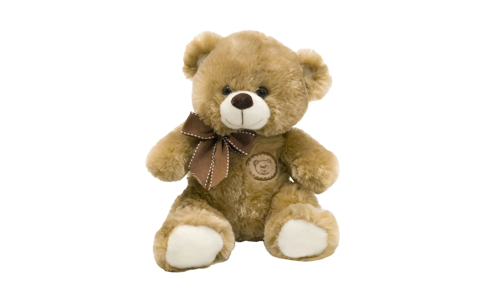 Plush sitting teddy bear with bow, 25 cm Plush sitting teddy bear with bow, 25 cm