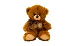 Plush sitting teddy bear with bow, 25 cm-1