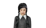 Children's black wig with pigtails-1