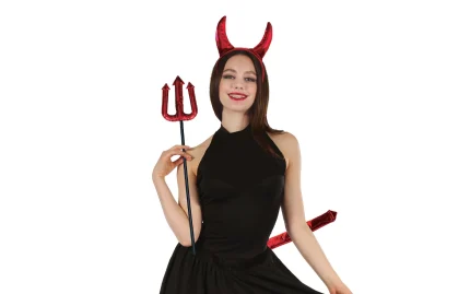 Devil's hoop with lights + pitchfork set
