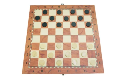 Wooden chess 3in1 34x34 cm, Unikatoy-1