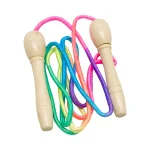 Wooden skipping rope with rainbow colours, 300 cm, Unikatoy
