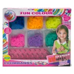 Loom colored bracelets with stands, set