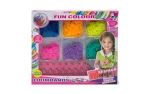 Loom colored bracelets with stands, set